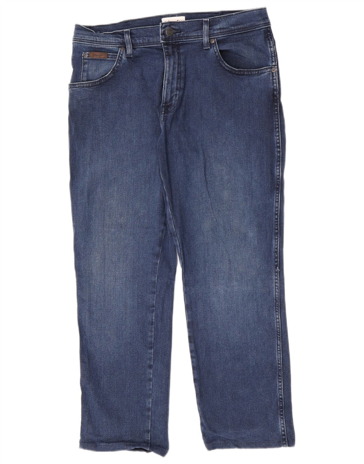 Wrangler Herre Texas Slim Jeans W32 L26 Marineblå Bomuld