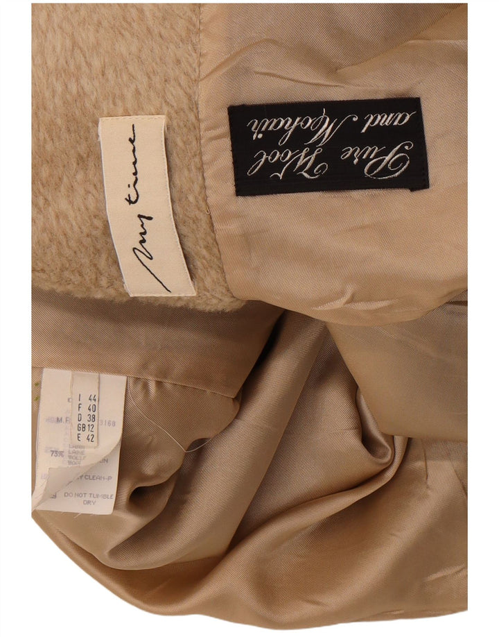 Vintage oversize overfrakke til kvinder UK 12 Medium Beige Uld