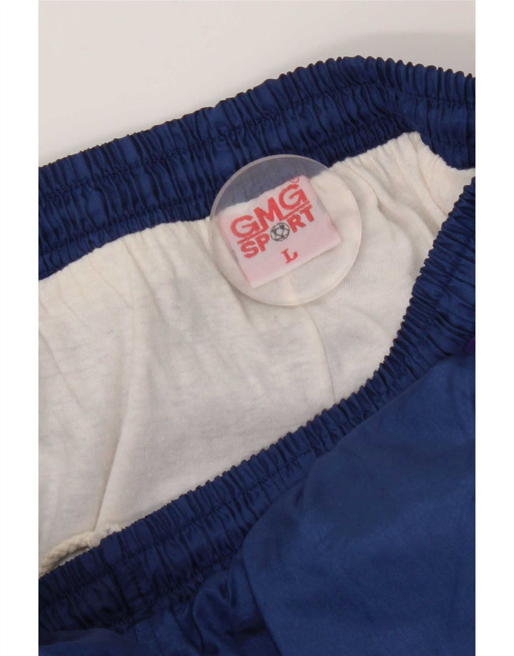 Vintage træningsdragt bukser til mænd Joggers store marineblå polyester