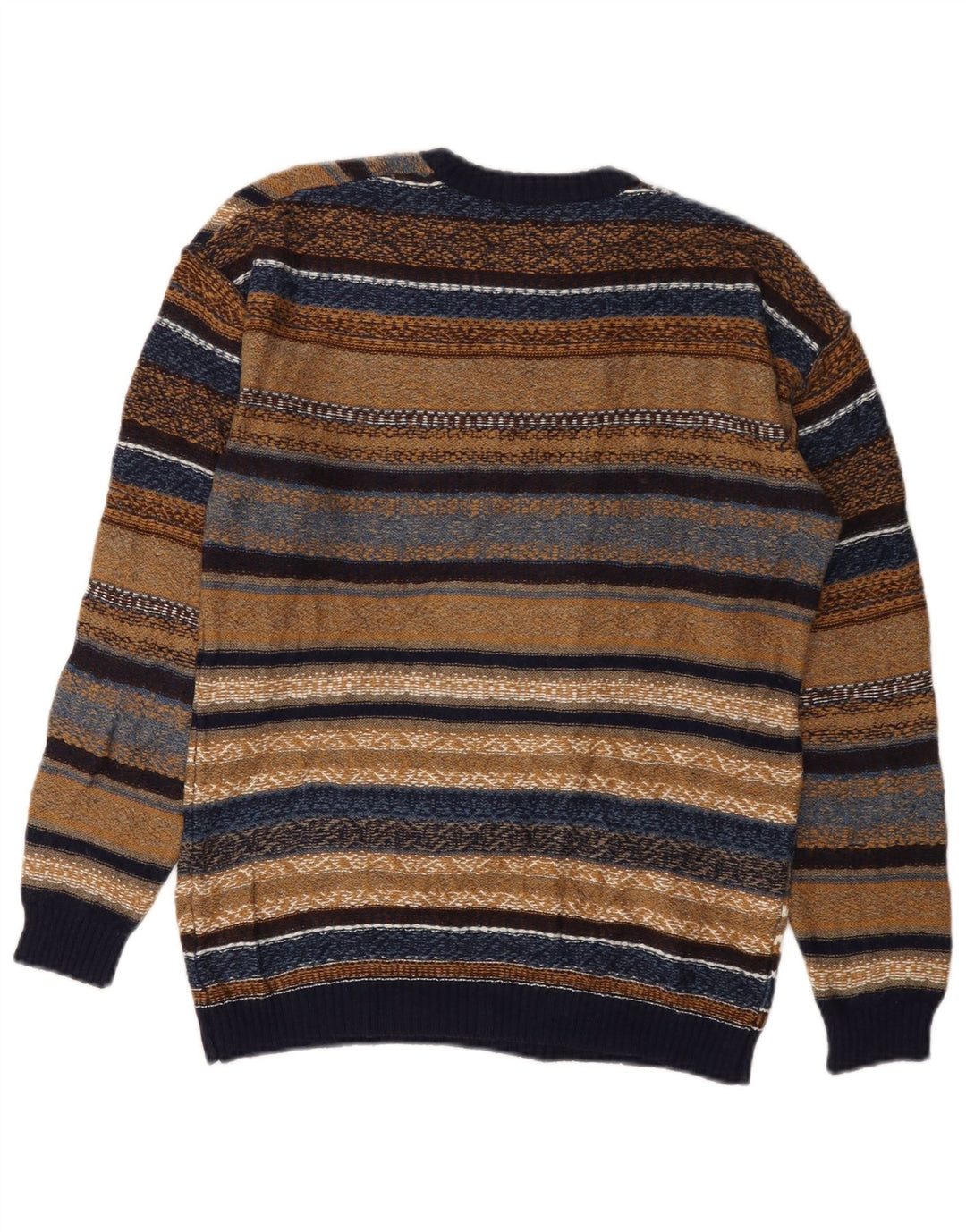 Zara Herre trøjetrøje med rund hals Medium Beige Fair Isle Bomuld