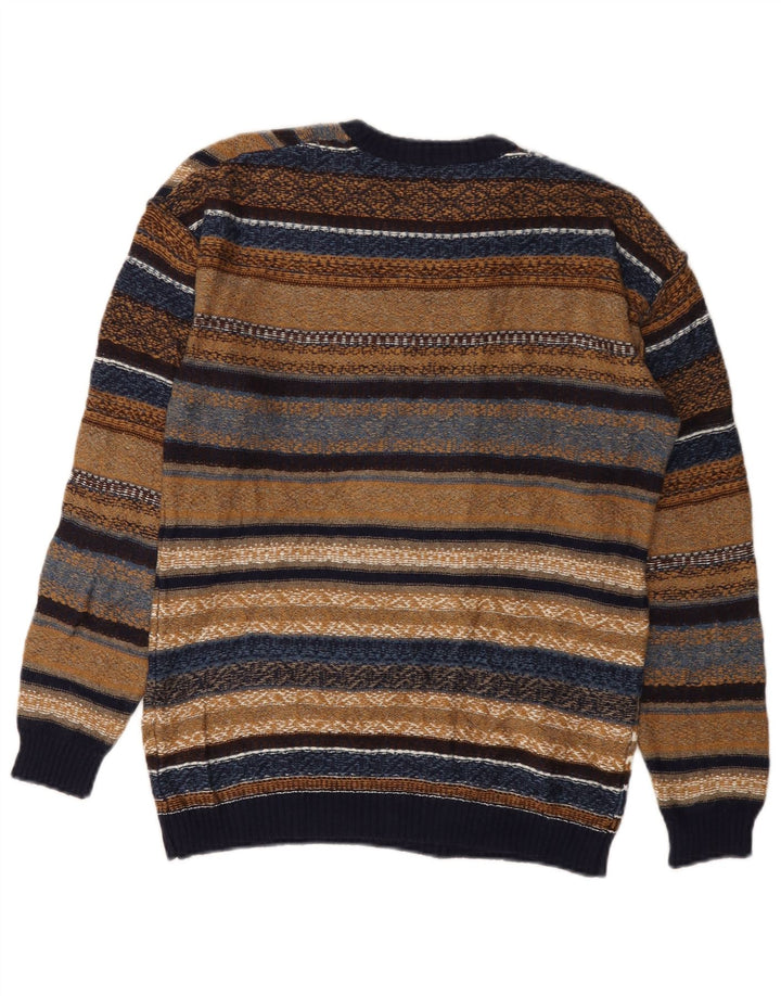 Zara Herre trøjetrøje med rund hals Medium Beige Fair Isle Bomuld