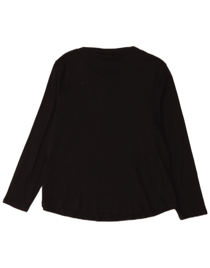 Marks & Spencer Dametop Langærmet UK 22 3XL Sort Bomuld