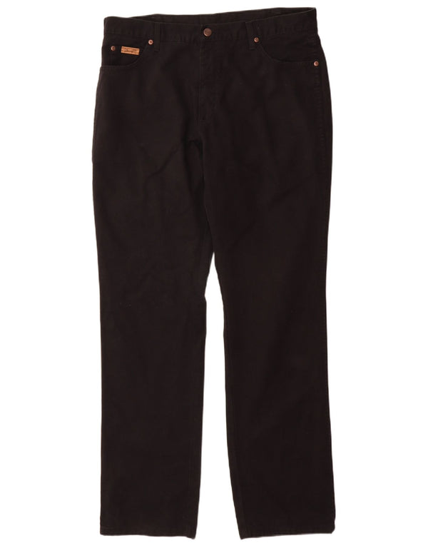 Wrangler Herre Texas Straight Casual Bukser W36 L34 Sort Bomuld