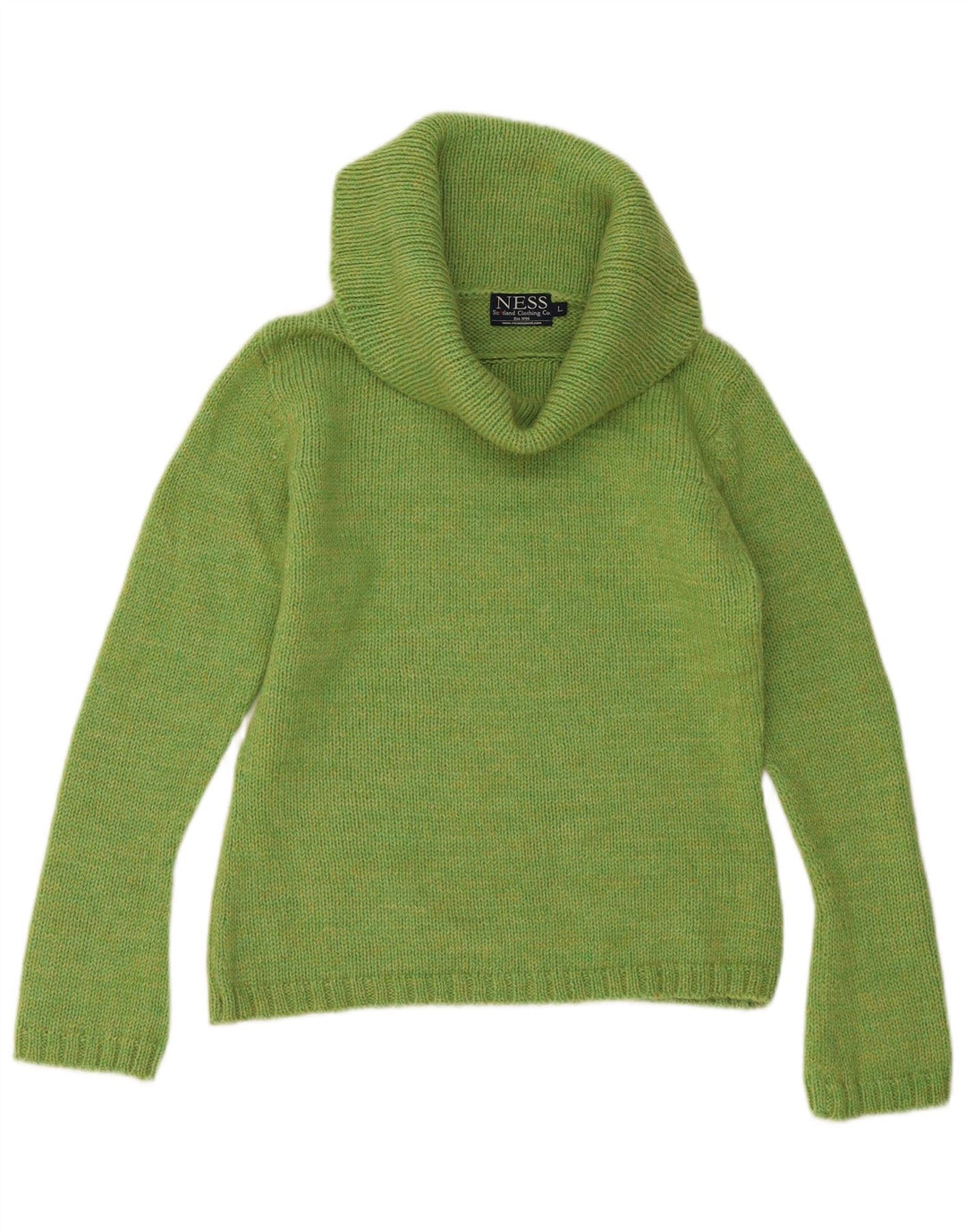 Ness Dame Rullehals Sweater UK 14 Stor Grøn Uld