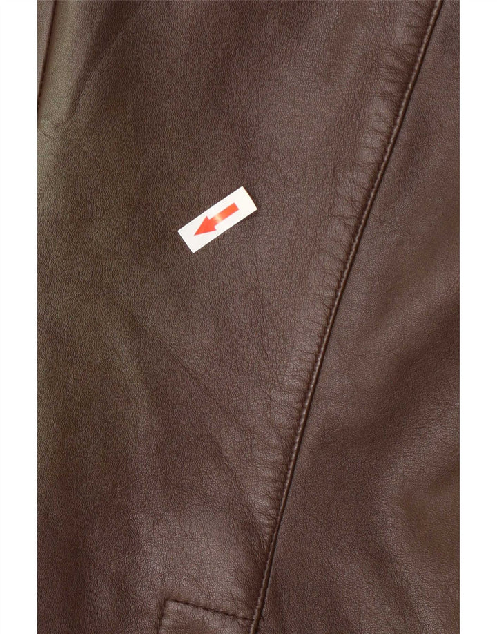Alba Moda Dame Læder Blazer Jakke UK 14 Medium Brun