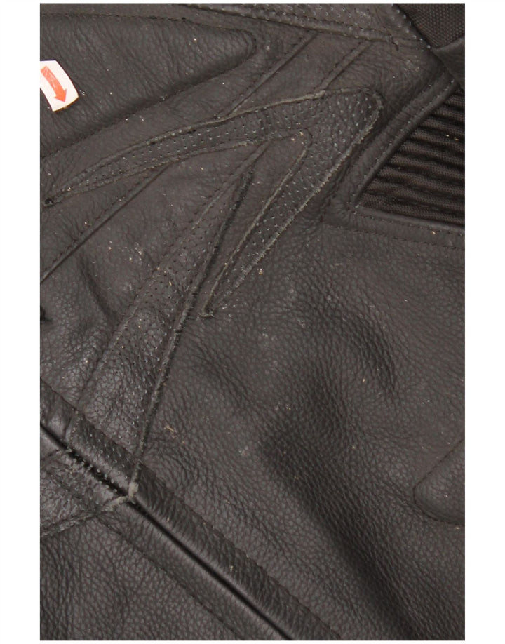 Probiker Herre Motorcykel Læder Biker Jakke EU 50 Stor Sort Læder