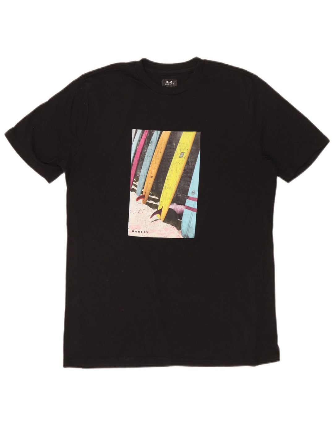 Oakley Herre Regular Fit Grafisk T-Shirt Top XS Sort Polyester