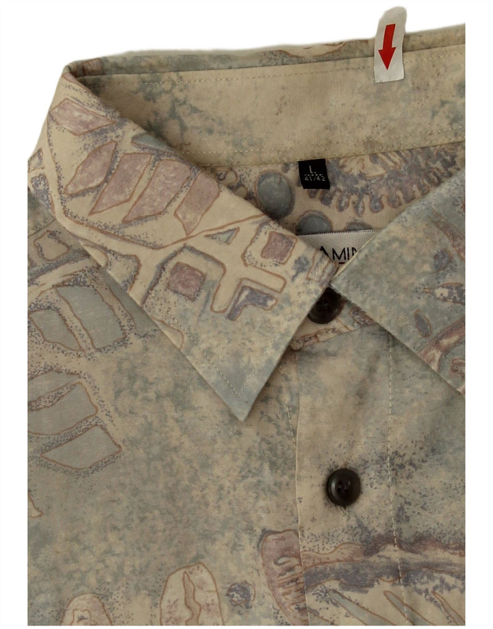 Club D'Amingo Herre abstrakt mønster skjorte størrelse 41/42 Stor flerfarvet