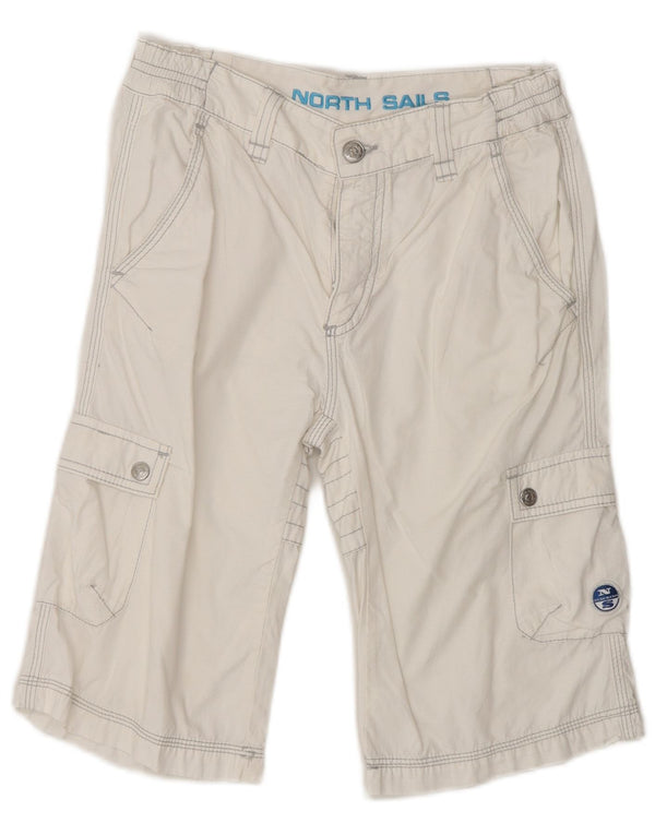 North Sails Boys Cargo Shorts 11-12 År W26 Hvid Bomuld
