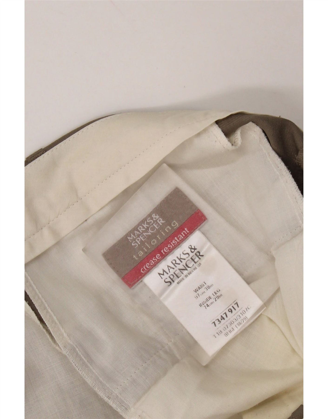 MARKS & SPENCER Lige jakkesæt til mænd W38 L29 Beige polyester