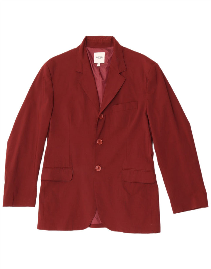 Moschino Herre 3-knaps blazerjakke UK 36 Small Maroon Viscose
