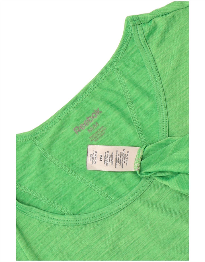 Reebok Dame T-Shirt Top UK 12 Medium Grøn Flecked Polyester