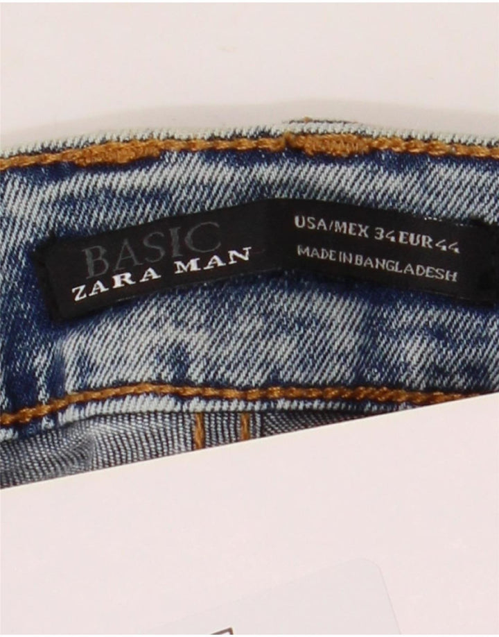 Zara Herre tilspidsede jeans W34 L26 Blå