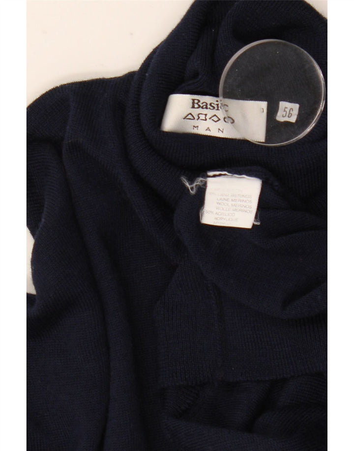 Basic Herre rullehals sweater IT 56 XL Marineblå Uld