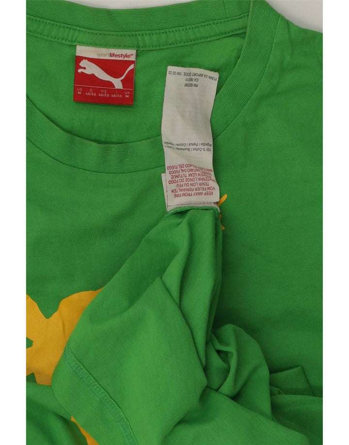 Puma Herre Usain Bolt Grafisk T-Shirt Top Medium Grøn Bomuld