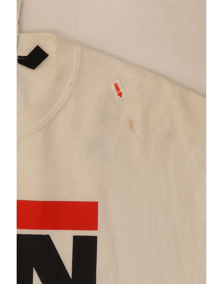 Vintage herre grafisk T-shirt top lille hvid