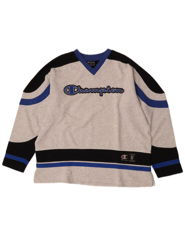 CHAMPION Herre Grafisk Loose Fit Sweatshirt Jumper Medium Grå Colourblock