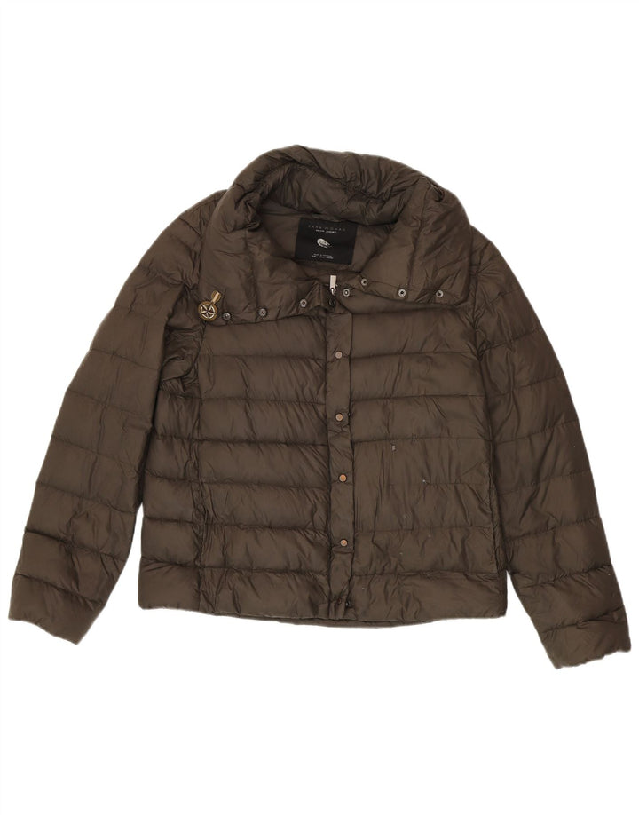 Zara Dame Polstret Jakke UK 16 Large Khaki