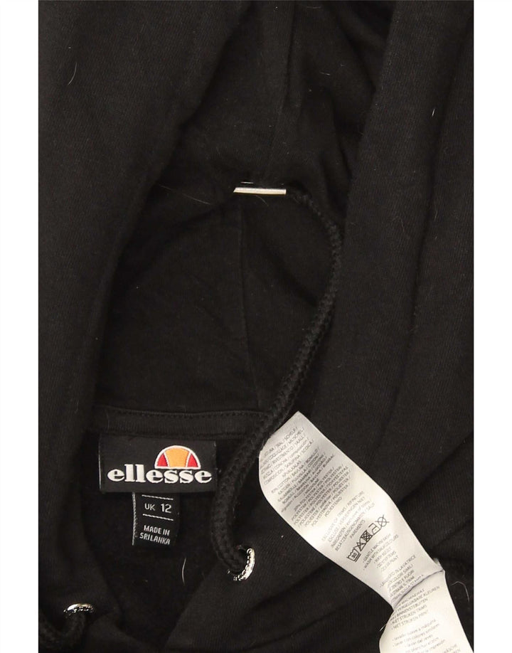 Ellesse Dame Hættetrøje UK 12 Medium Sort Bomuld