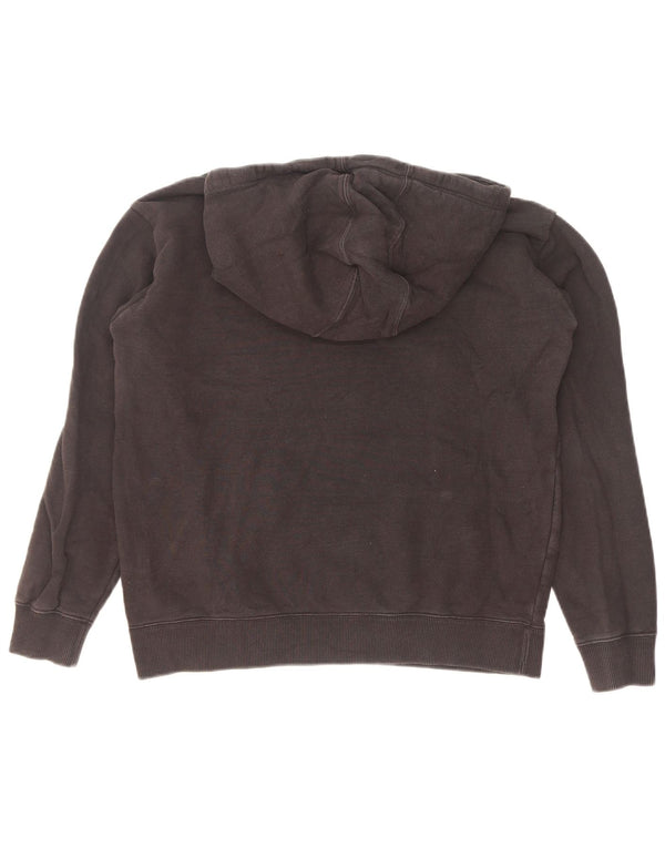 Champion Dame Grafisk Oversized Hoodie Jumper UK 6 XS Sort Bomuld