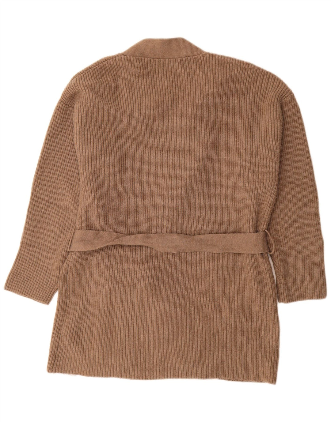 Zara Womens Longline Oversized Cardigan Sweater UK 10 Small Brown Acryl