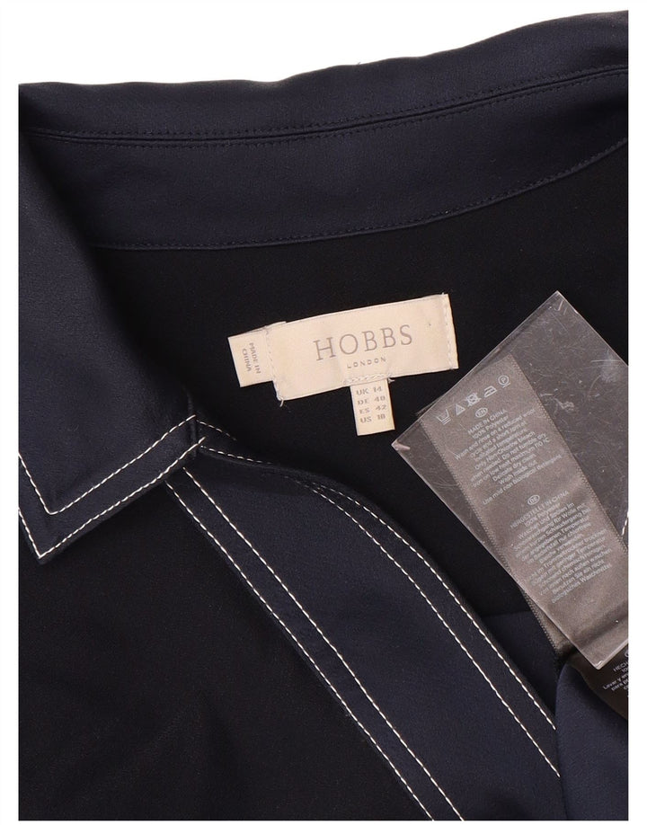 HOBBS Dame Oversized Langærmet Shift Dress UK 14 Large Navy Blue