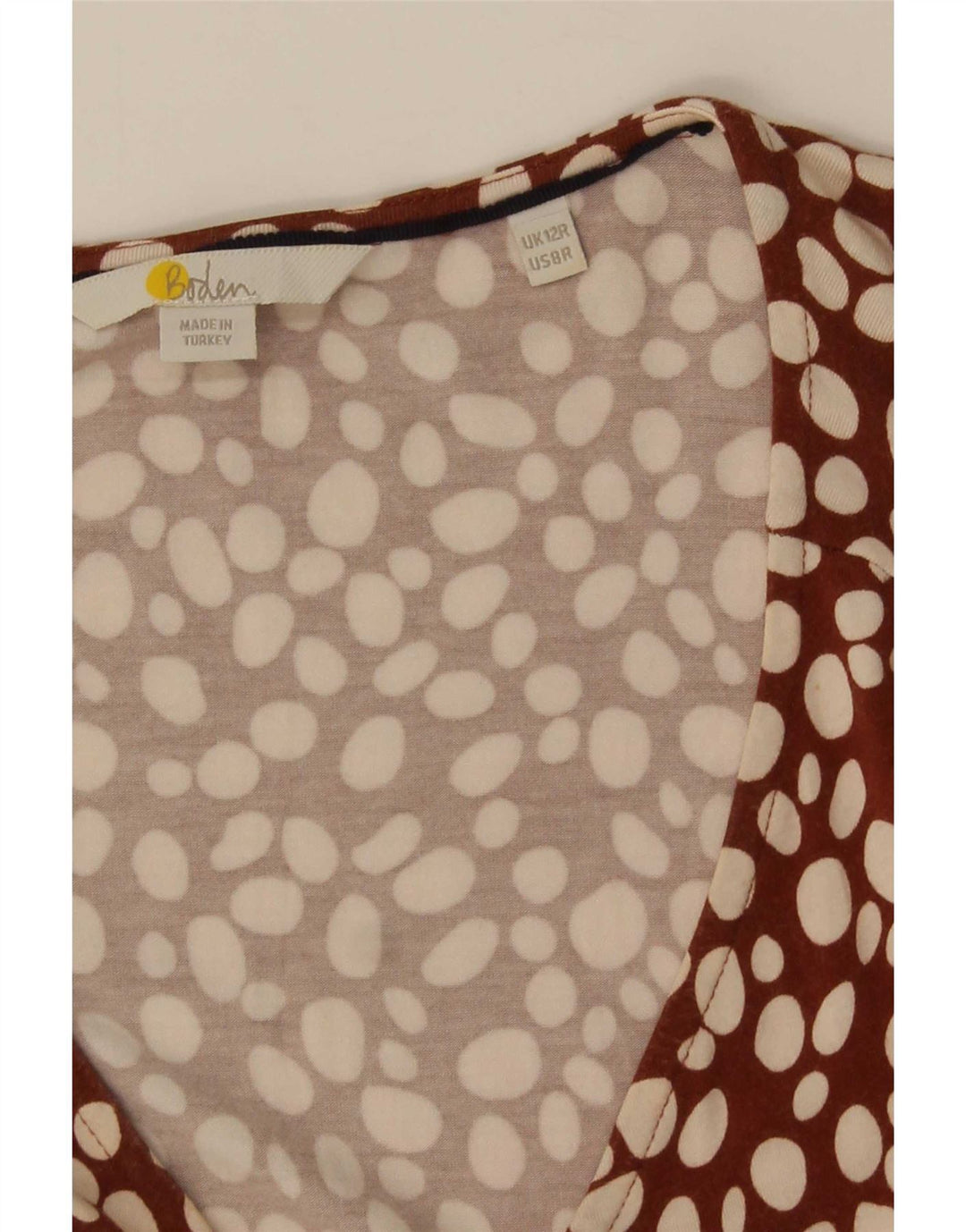 Boden Dame Maxikjole UK 12 Medium Brun Plettet