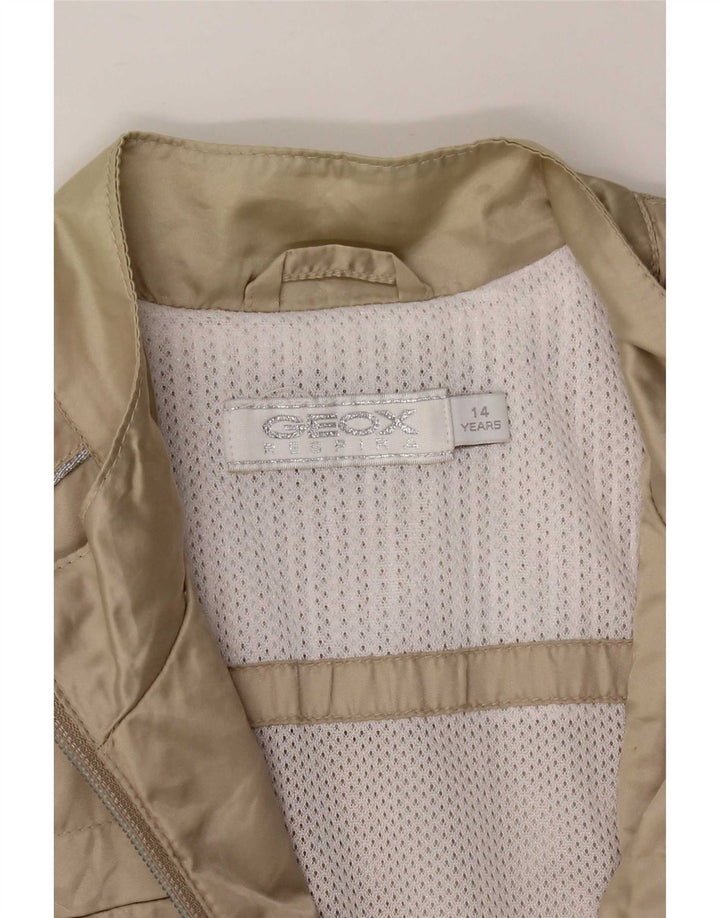 Geox Girls Respira Bomber Jacket 13-14 År Beige Polyamid
