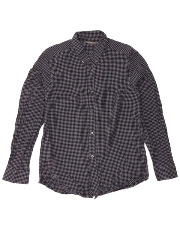 French Connection Herreskjorte XL Marineblå Gingham Cotton