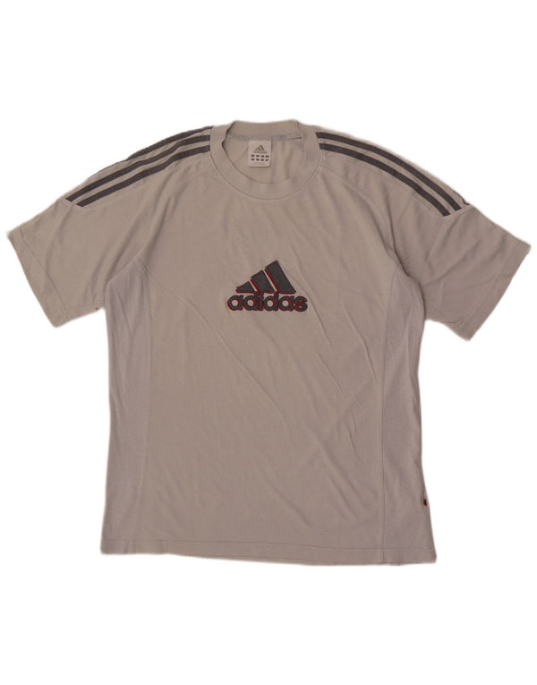 Adidas Herre grafisk T-shirt Top UK 40/42 Medium Grey Bomuld