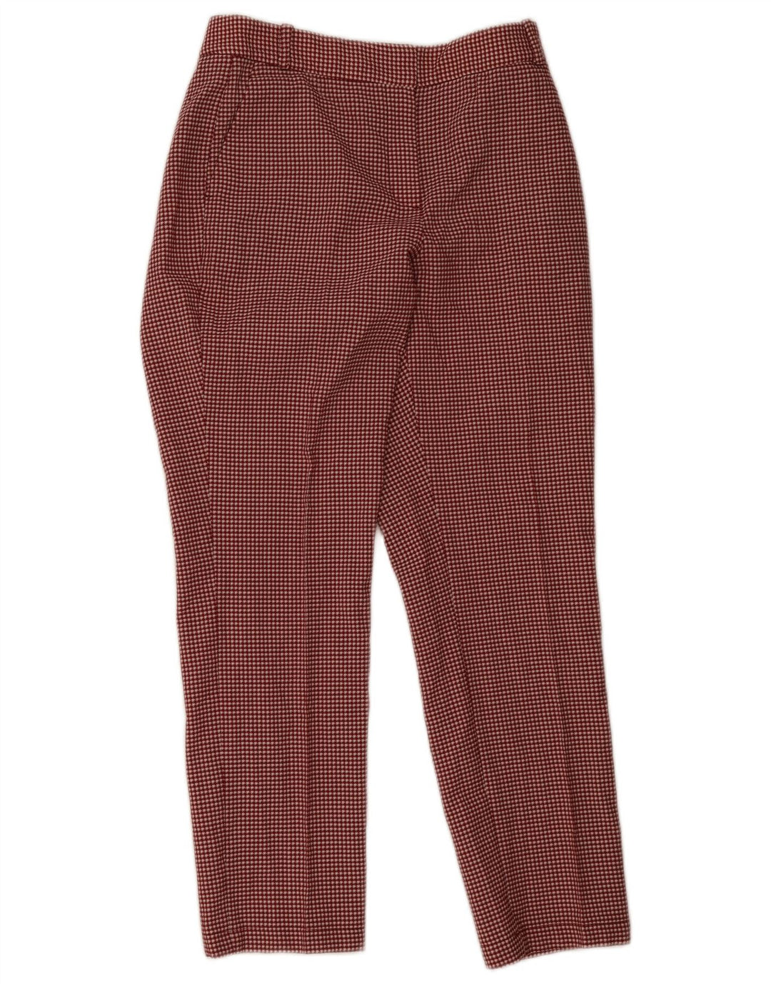 Massimo Dutti Dame Chino Bukser EU 38 Small W28 L28 Red Houndstooth
