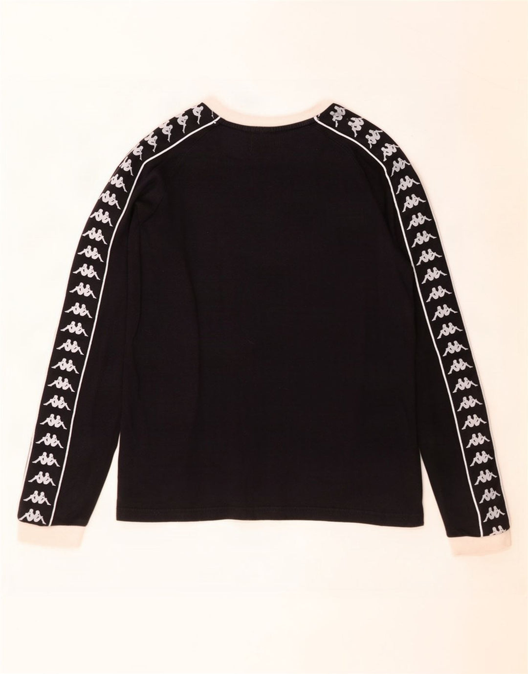 Kappa Dame Grafisk Top Langærmet UK 10 Small Black Colourblock