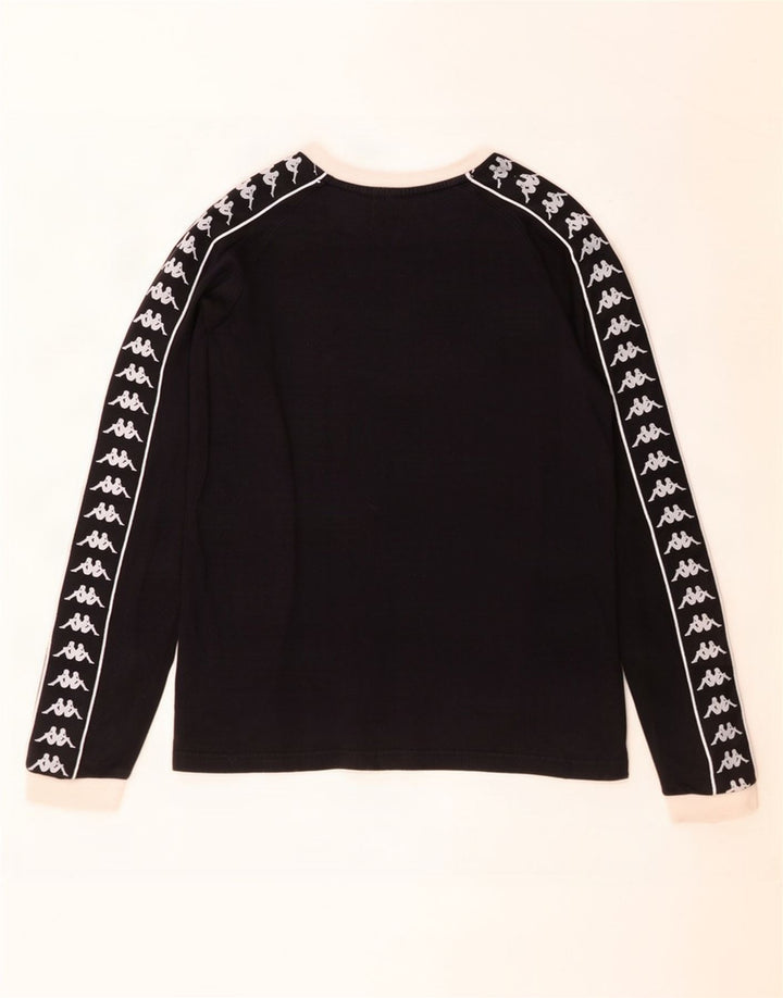 Kappa Dame Grafisk Top Langærmet UK 10 Small Black Colourblock