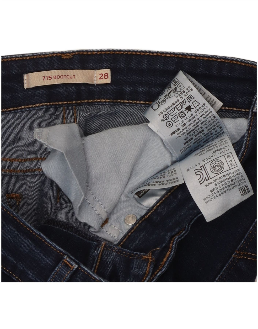 Levi's Dame 715 Bootcut Jeans W28 L27 Blå Bomuld