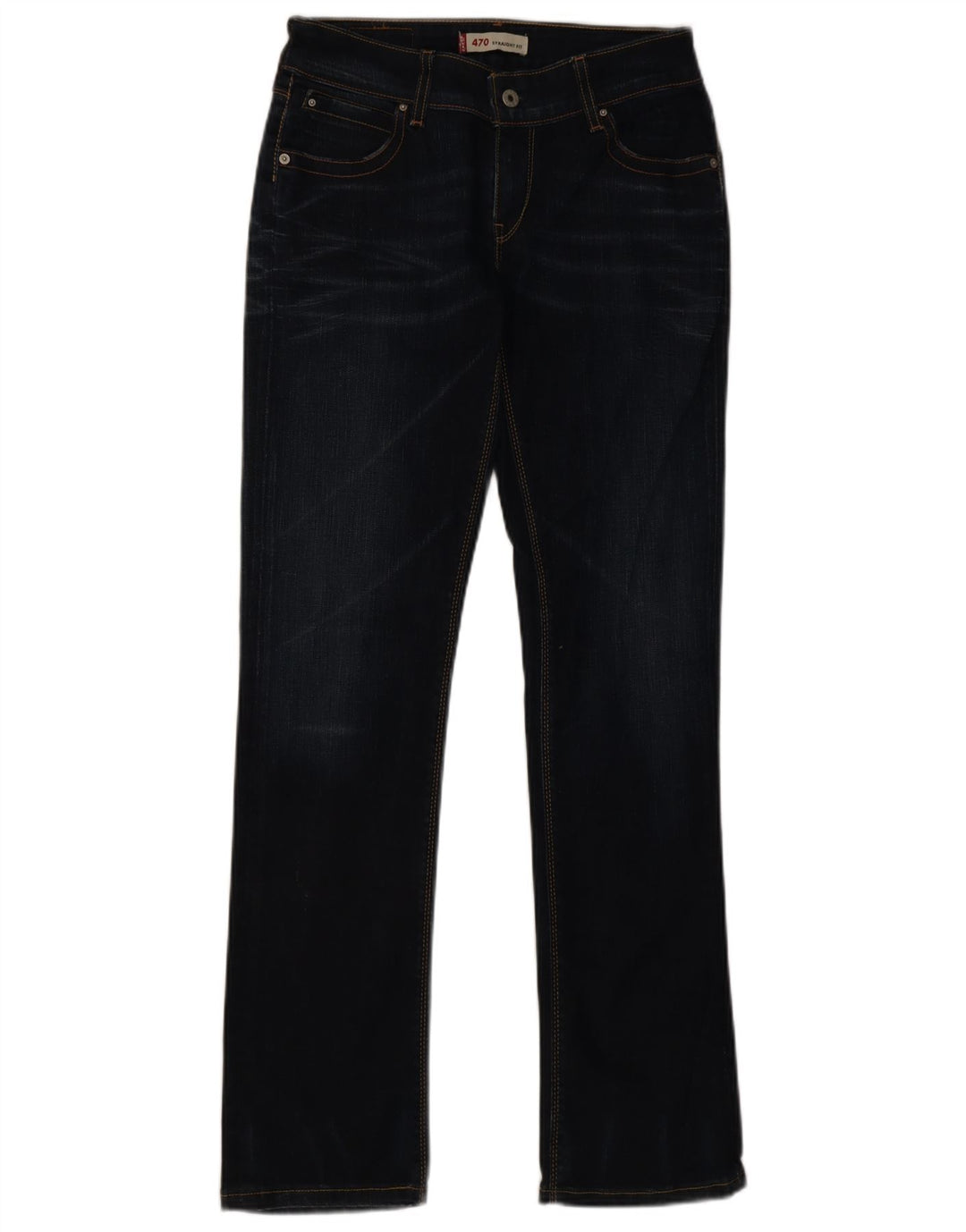 Levi's Dame 470 Straight Jeans W30 L33 Marineblå