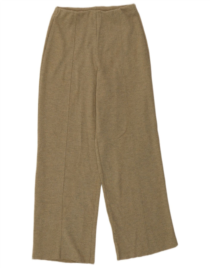 Zara Damestrik Bukser med brede ben Small W26 L30 Grøn Polyester