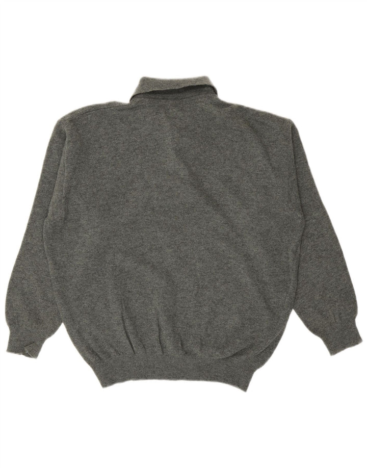 Benetton Herre Polo Neck Jumper Sweater Lille Grøn Virgin Wool