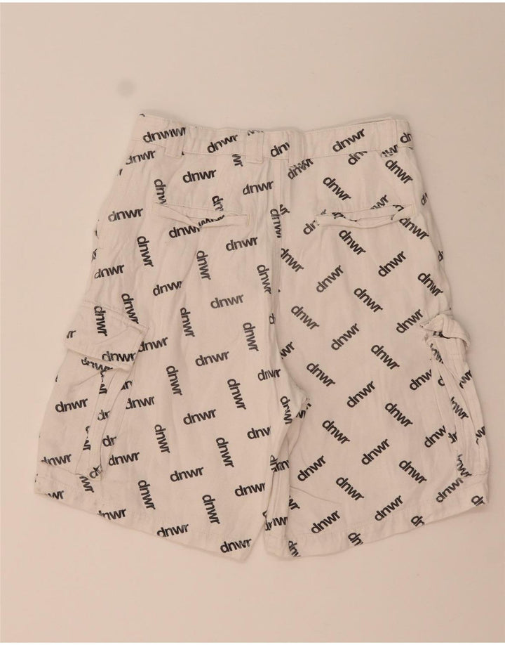 Zara Herre Graphic Cargo Shorts EU 38 Small W30 White