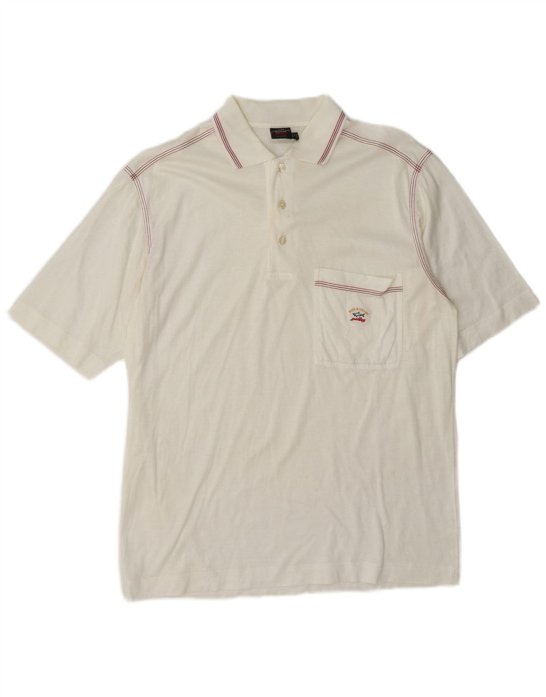Paul & Shark Herre poloshirt Medium hvid bomuld