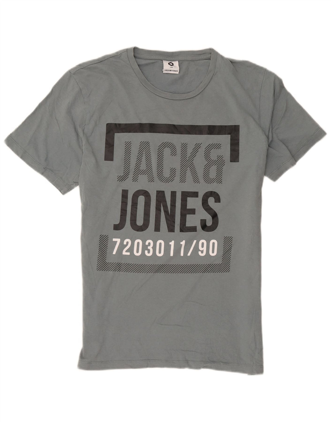 Jack & Jones Herre Grafisk T-Shirt Top Stor Grå Bomuld