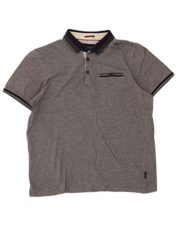 TED BAKER Poloshirt til mænd str. 5 XL Grå Flecked Bomuld