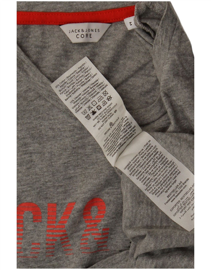 Jack & Jones Herre kerne grafisk T-shirt top mellemgrå bomuld
