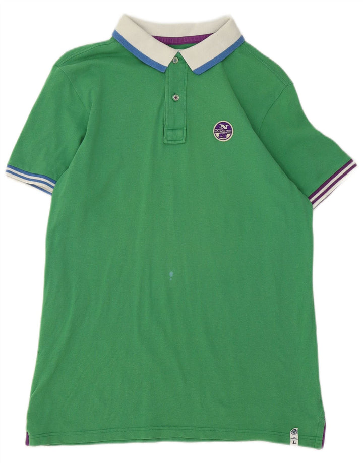 North Sails Herre Rugby Polo Shirt Stor Grøn Stribet