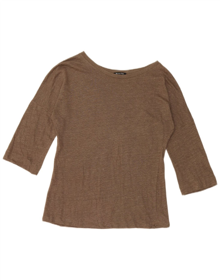 Massimo Dutti Dame Top 3/4 ærme UK 10 Small Khaki