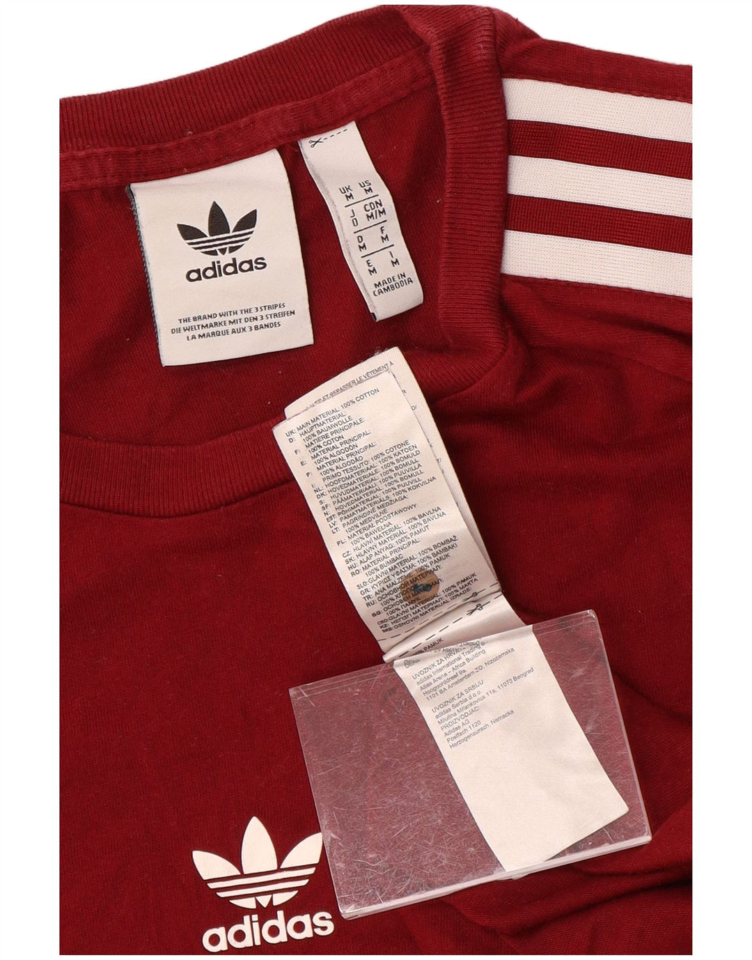 Adidas Herre grafisk T-shirt Top Medium Bourgogne bomuld