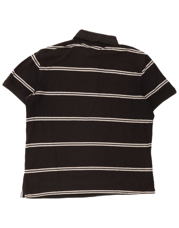 Tommy Hilfiger herre poloshirt XL sort stribet bomuld