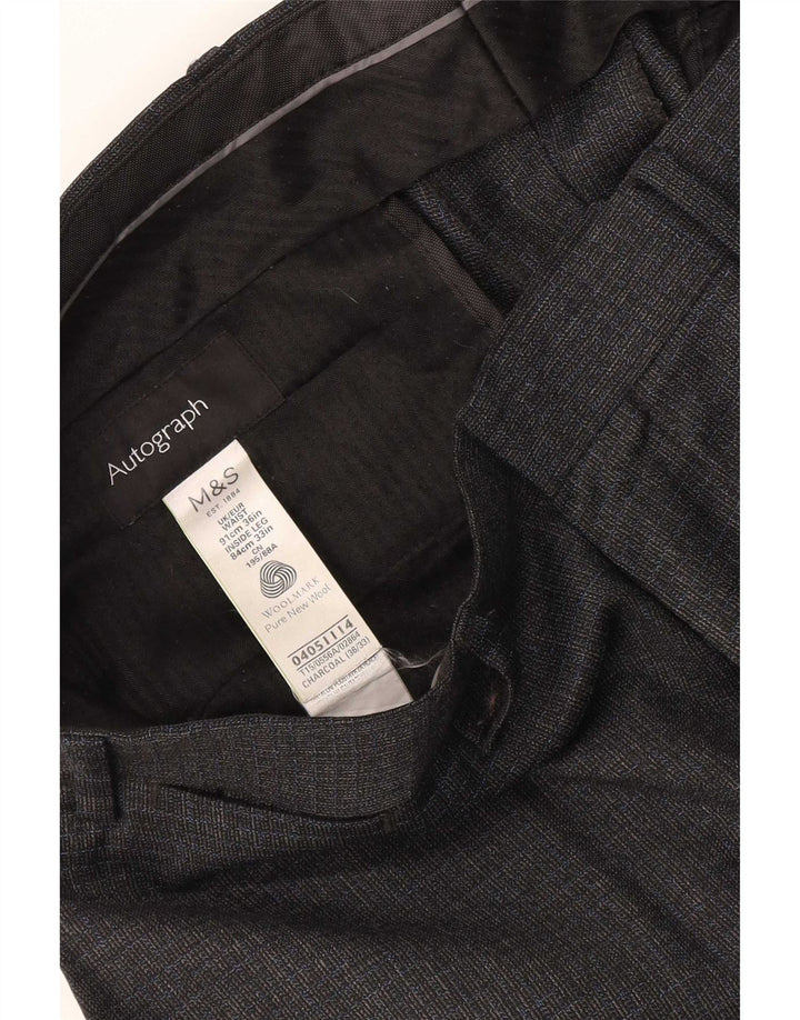 Marks & Spencer Herre Autograph Straight Suit Bukser W36 L33 Grå Uld
