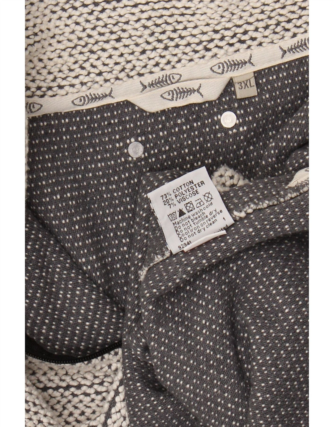 WEIRD FISH Herre Zip Neck Sweatshirt Jumper 3XL Grå Bomuld