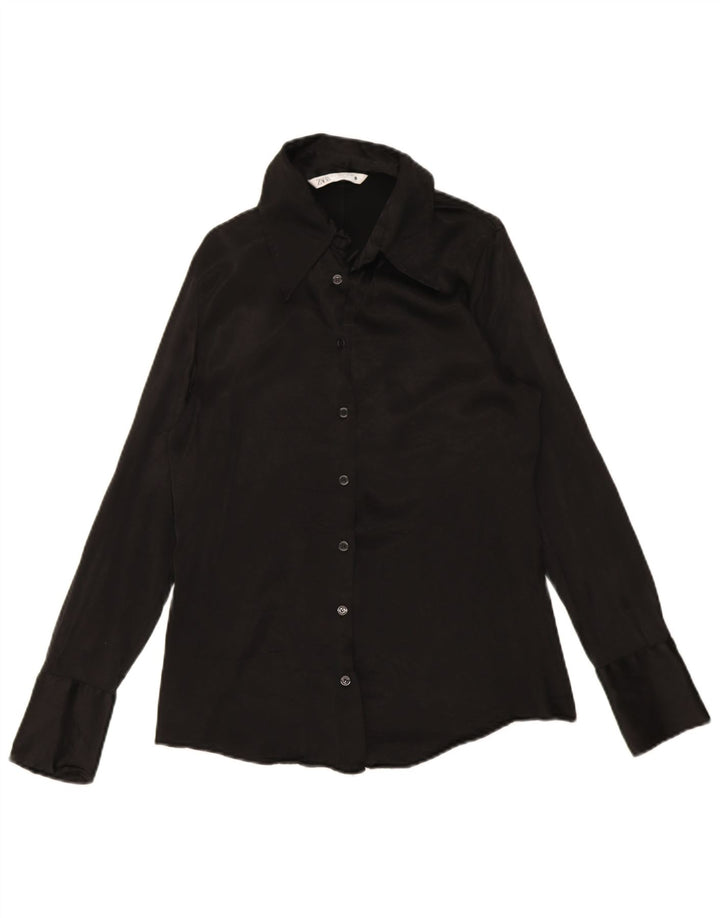 Zara skjortebluse til kvinder UK 14 Large Black