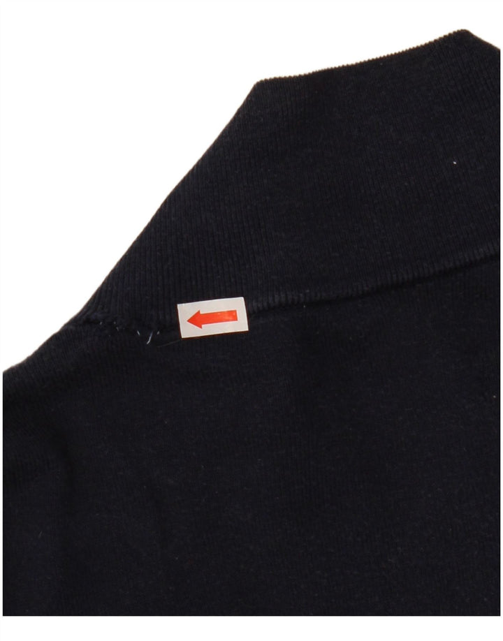 Gant Herre Zip Neck Jumper Sweater Medium Navy Blue Bomuld